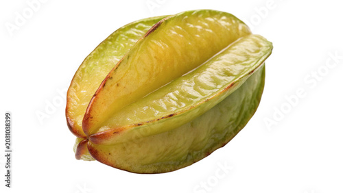 Foto Fresh green exotic whole starfruit carambola fruit isolated on a transparent bac