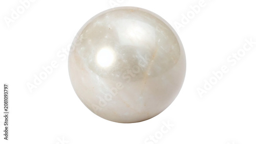Tableau sur toile Beautiful clean round white pearl gemstone precious jewel isolated on transparen