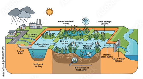 Stormwater Management and Wetland Biofiltration Infographic