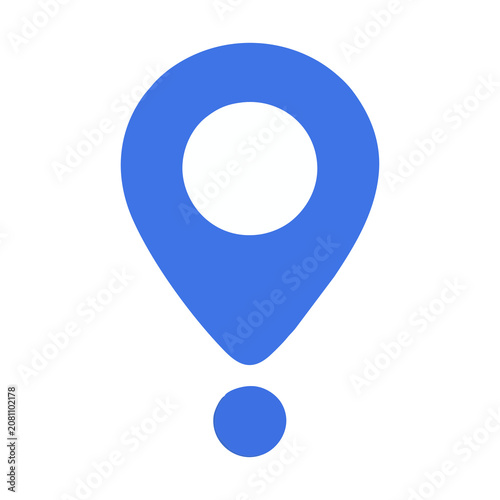 Konstfotografi Modern Blue Location Pin Icon + GPS Navigation Theme + Flat Minimal Style + UI E