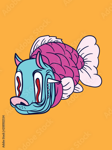 cute character illustration with japanese style for kaijune event