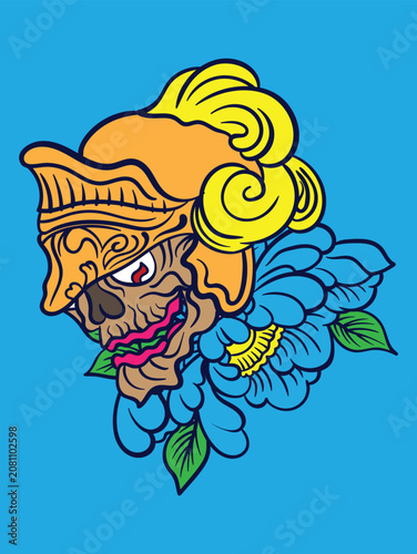 cute character illustration with japanese style for kaijune event
