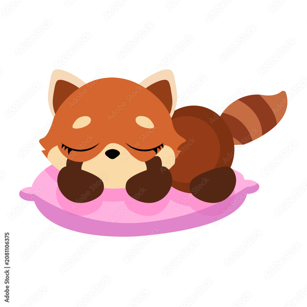 Fototapeta premium Cute baby red panda character