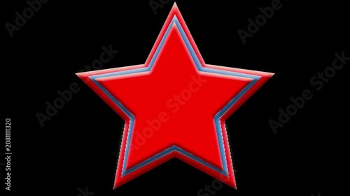 3D star on a black background . blank glowing star mockup with copy space.