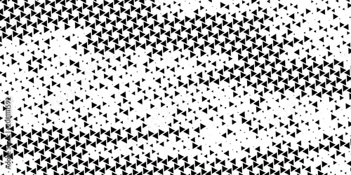 Seamless halftone triangle pattern. Random vector noise texture