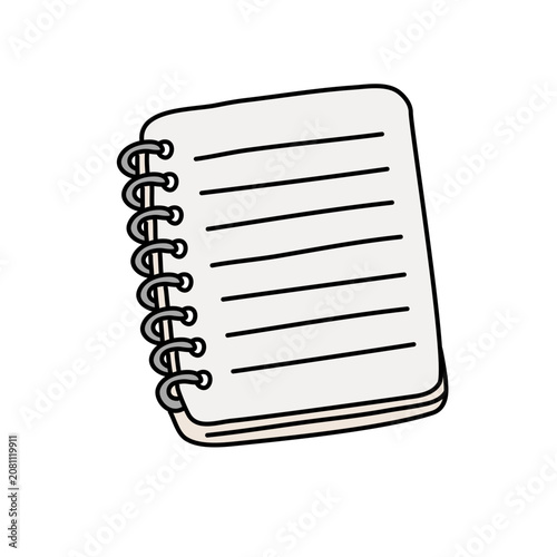 Hand drawn cute spiral notepad memo book icon doodle vector stationery element