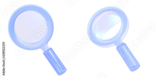 Obraz na płótnie 3D magnifying glass icon isolated on transparent background, concept of search, zoom and discovery