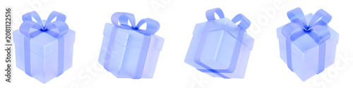 Obraz na plátně 3D gift box icon isolated on transparent background, concept of present, celebration, birthday and reward