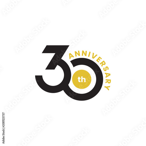30th Anniversary logo design. Simple, minimalist, elegant, luxurious 30th anniversary logo design.