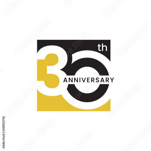 30th Anniversary logo design. Simple, minimalist, elegant, luxurious 30th anniversary logo design.