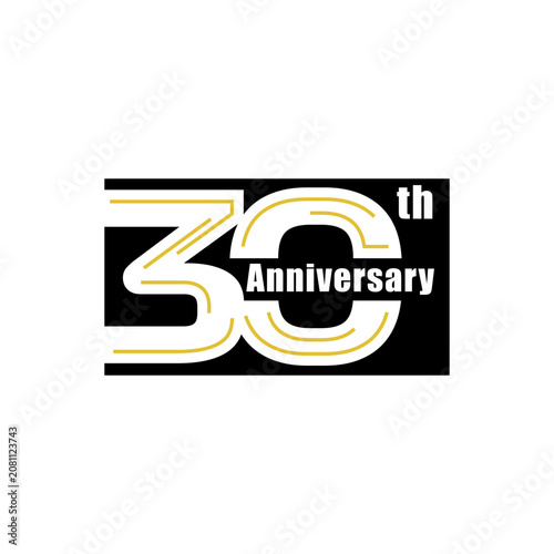 30th Anniversary logo design. Simple, minimalist, elegant, luxurious 30th anniversary logo design.