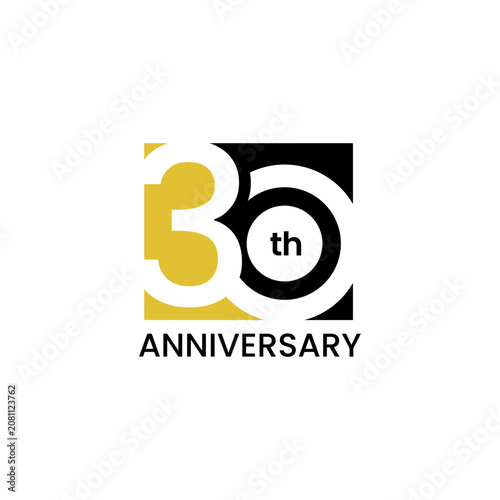30th Anniversary logo design. Simple, minimalist, elegant, luxurious 30th anniversary logo design.