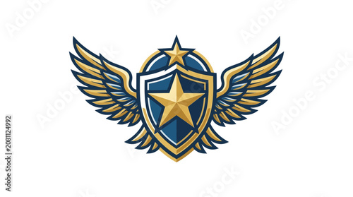 Shield with star and wings emblem
