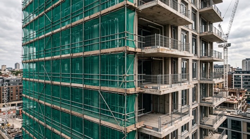 construction, building, architecture, scaffolding, development, site, apartmen