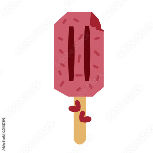 Strawberry Popsicle Illustration