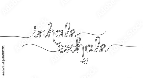 Fotografía Inhale Exhale - Minimalist Line Art Typography
