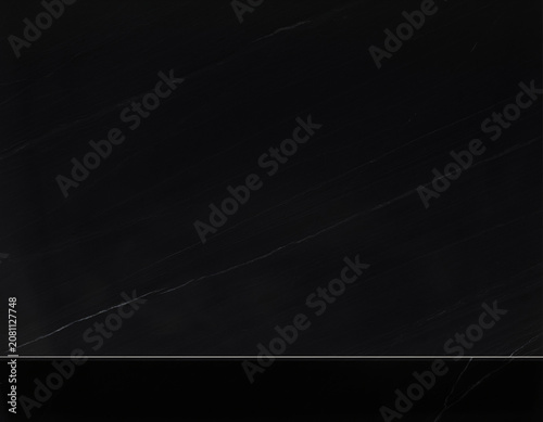 Dark Black Marble Texture Background with Subtle White Veining and Elegant Stone Surface