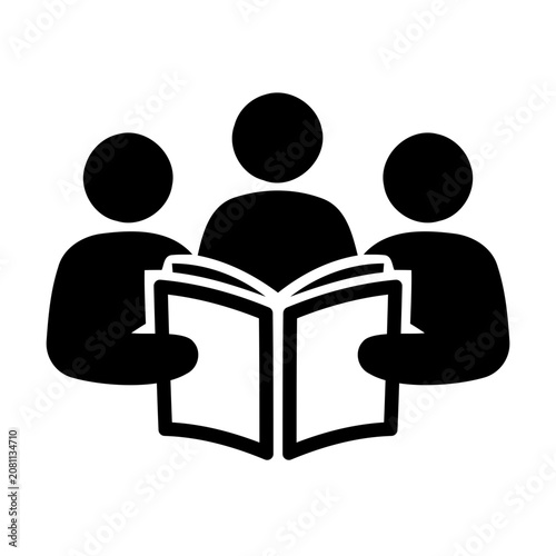 Knowledge sharing group education community icon illustration