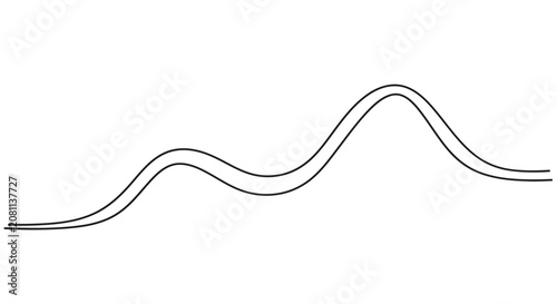 Φωτογραφία Roller Coaster Track Outline - Thrill Ride Curve and Hills