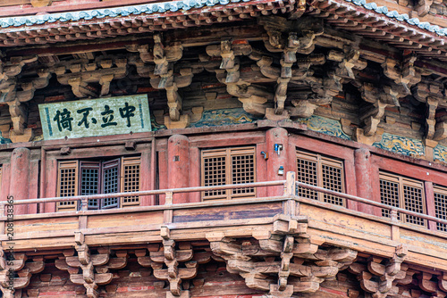 Datong, China - May 10 2026: The Yingxian Wooden Pagoda rises as the world’s oldest surviving multi-story timber tower, exemplifying remarkable Liao dynasty engineering and Buddhist architecture
