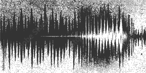 High contrast black and white digital audio signal pattern