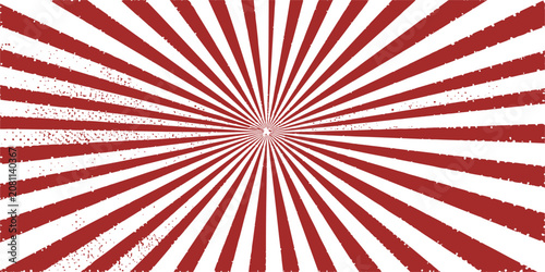 Foto Red and white retro sunburst background with grunge texture