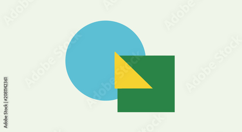 Abstract geometric shapes: circle, square, triangle on light background