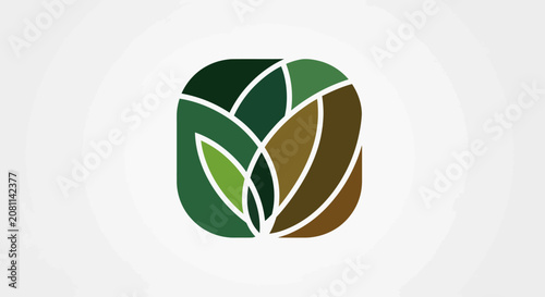 Abstract Green Leaf Logo Design, Nature Symbol, Organic Growth Concept