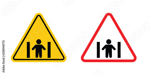 Bild auf Leinwand Risk of crushing warning sign