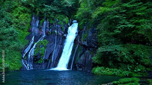 神秘の巨滝、深呼吸したくなる、マイナスイオン溢れる大分の秘境・白水の滝
（大分県竹田市荻町）
A mysterious giant waterfall that makes you want to take a deep breath, Shiramizu Falls, an unexplored area of Oita full of negative ions