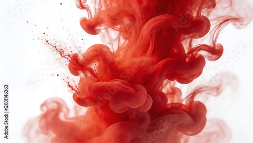 Red ink swirling in liquid
