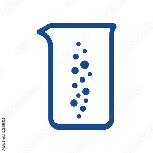 Lab beaker with rising bubbles symbol