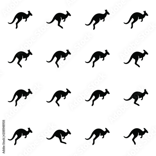 Kangaroo silhouette pattern for australian wildlife and symbolism themes