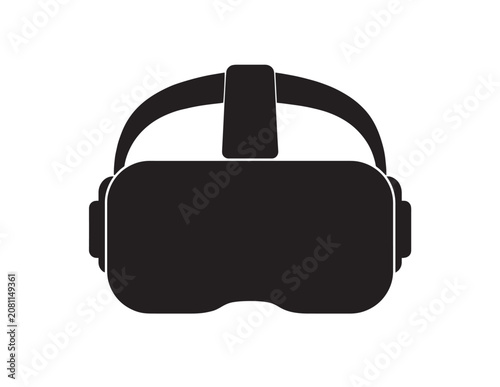 Foto Black Virtual Reality Headset Icon Vector