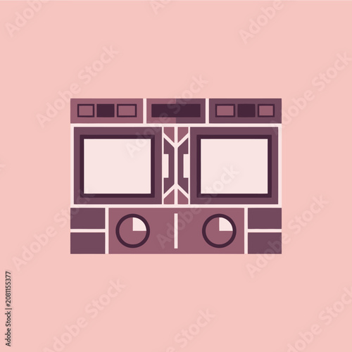 A minimalist vector illustration of a retro cassette deck