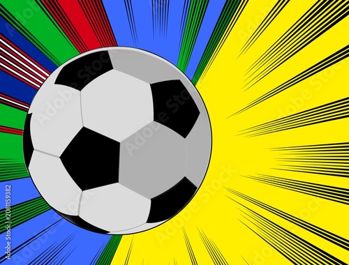 soccer ball with colorful background