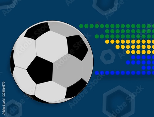 Football background with Brazilian colors