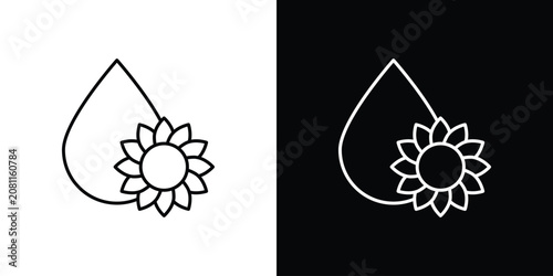 Cuadro en lienzo Sunflower oil icon