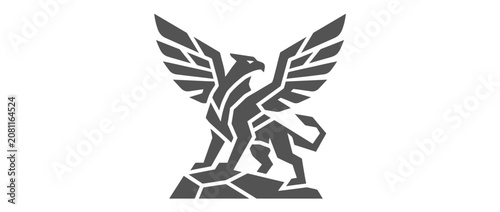 Minimalist Geometric Griffin Logo Icon