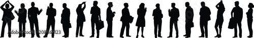 WebSilhouette business professionals standing together representing teamwork, unity, leadership, diversity, and corporate collaboration