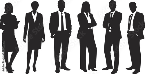 Untitled-6Silhouette business team standing together representing corporate unity, leadership, diversity, and professional collaboration