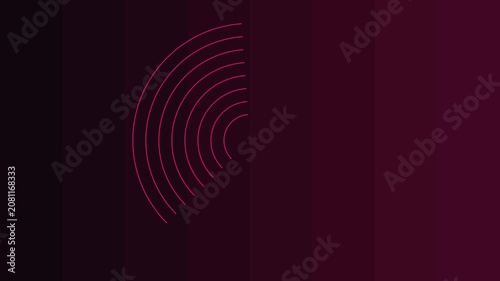Minimalist concentric circles animation, pulsing neon pink rings on dark 4k background, abstract
