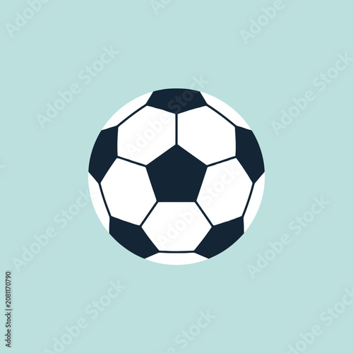 A classic black and white soccer ball on a light background