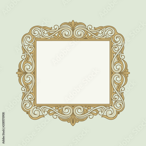 Elegant vintage gold frame with ornate floral swirls