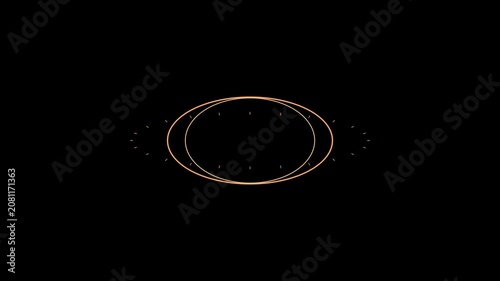 Minimalist gold circle loading animation loop on 4k black background, for modern ui