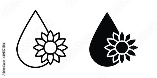 Cuadro en lienzo Sunflower oil icon