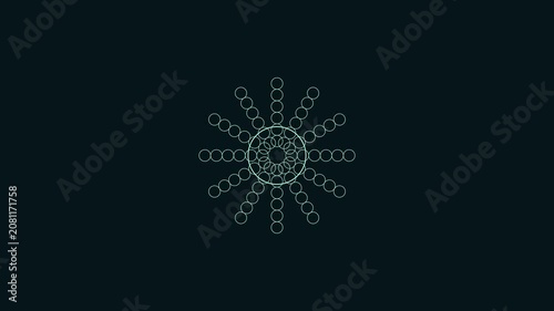 Minimalist geometric circle pattern animation, abstract pulsing rings motion 4k circles