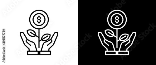 Prosperity white and black icon set design