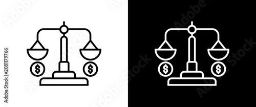 Foto Balance white and black icon set design