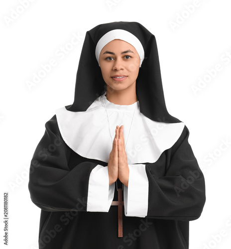 Portrait of praying young n...